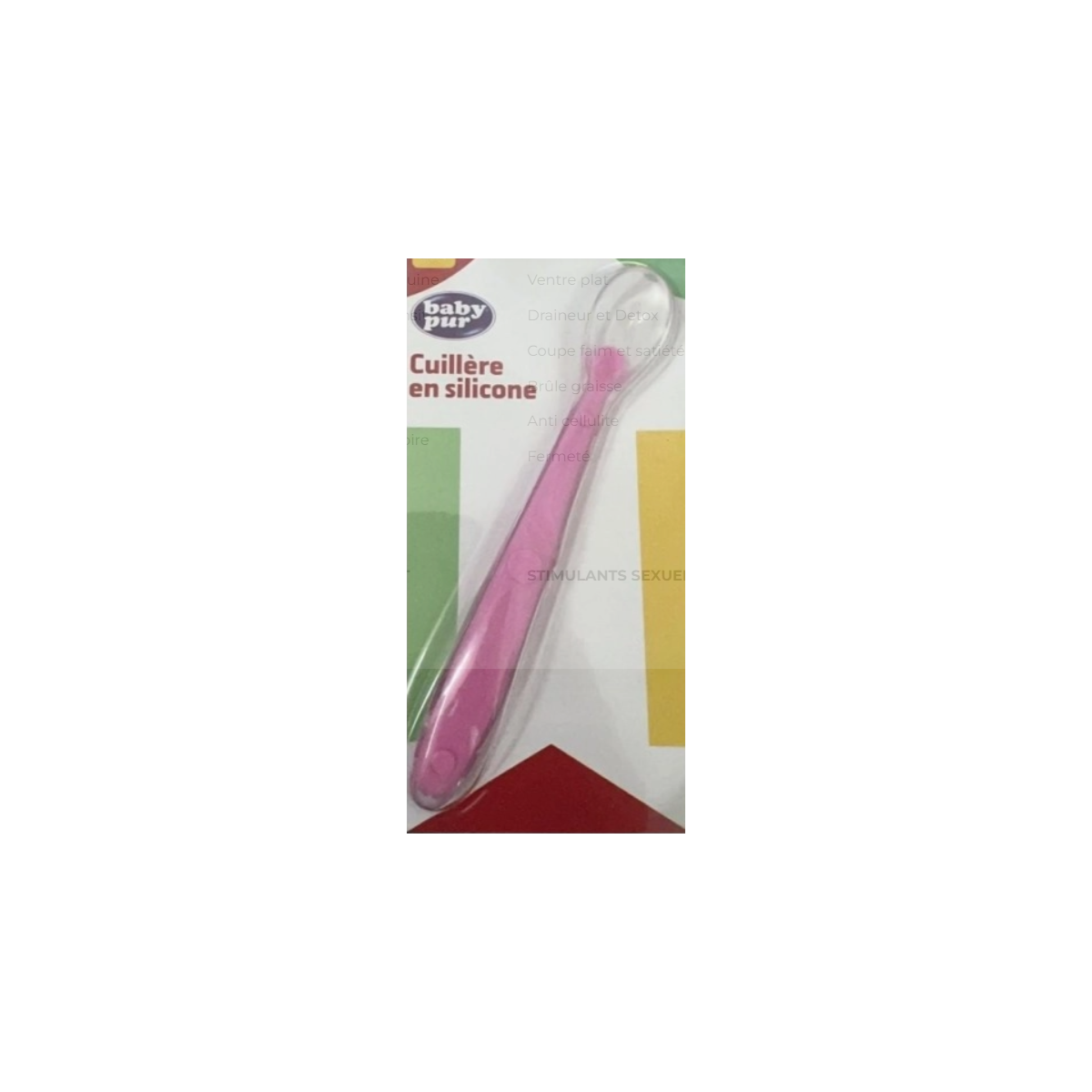 BABY PUR CUILLERE EN SILICONE  4m+ VERT-ROSE-
