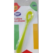 BABY PUR CUILLERE EN SILICONE  4m+ VERT-ROSE-